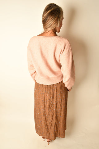 BOATNECK PEACH SWEATER