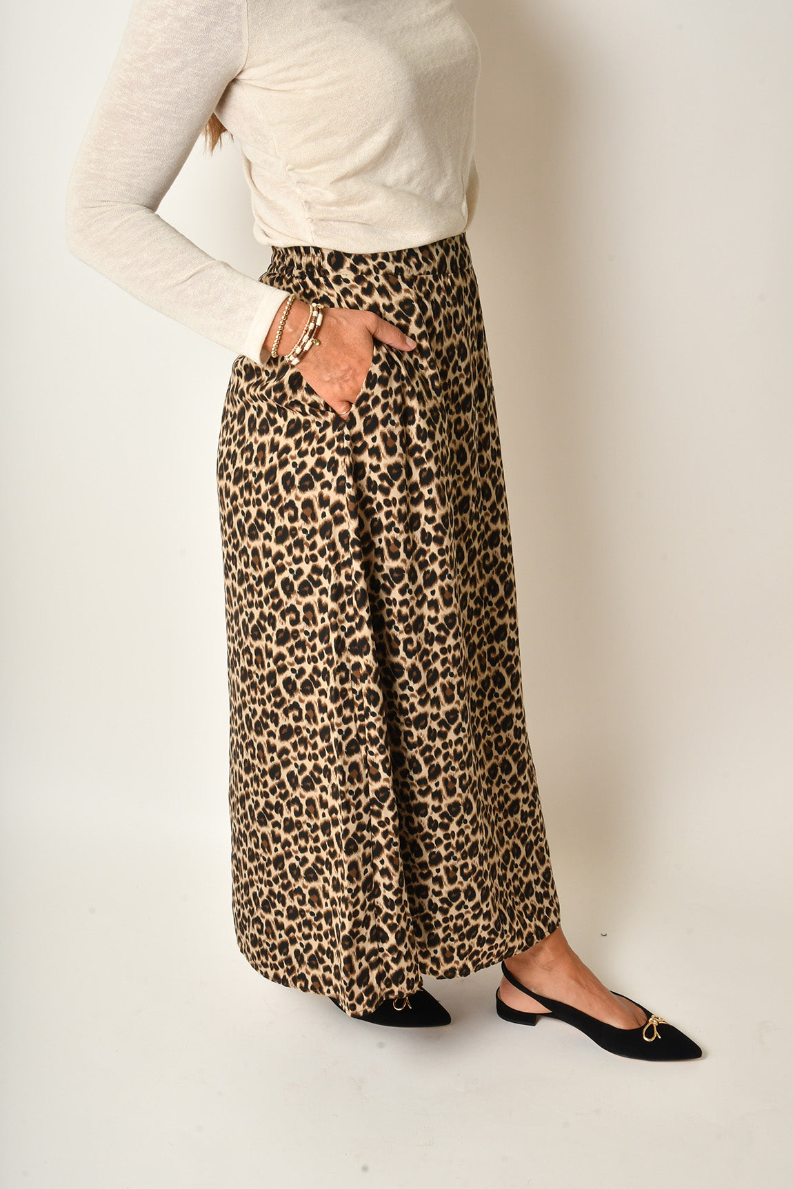 LEOPARD MAXI SLIP SKIRT