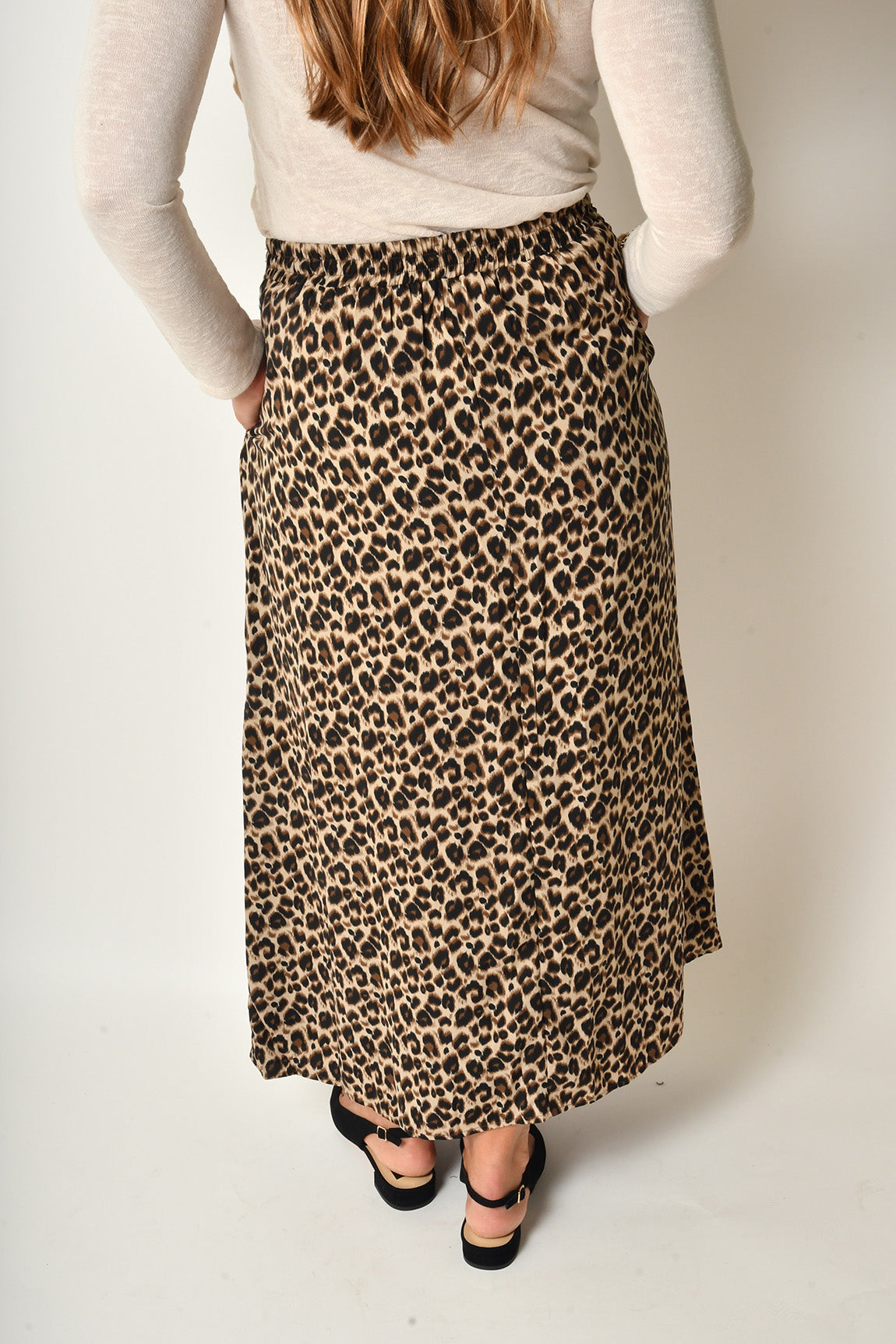 LEOPARD MAXI SLIP SKIRT