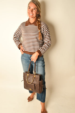 JOHNNY COLLAR CASHMERE PULLOVER