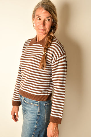 JOHNNY COLLAR CASHMERE PULLOVER