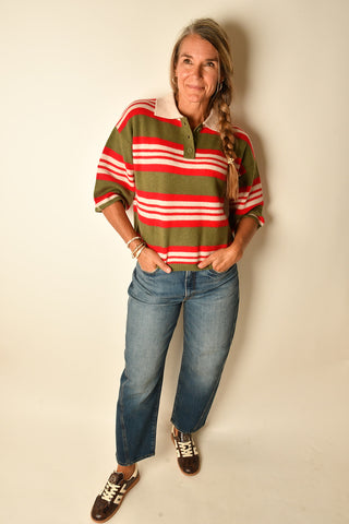SOFT STRIPED CASHMERE BLEND SWEATER