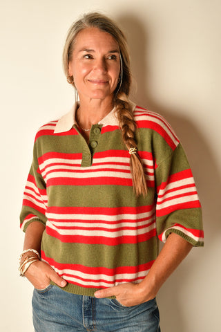 SOFT STRIPED CASHMERE BLEND SWEATER