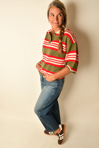 SOFT STRIPED CASHMERE BLEND SWEATER