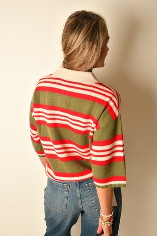 SOFT STRIPED CASHMERE BLEND SWEATER