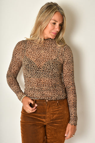ANIMAL MESH MOCK NECK