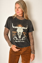 FREE SOUL COW SKULL TEE