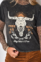 FREE SOUL COW SKULL TEE