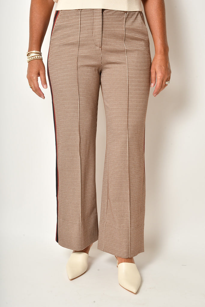 KNIT HOUNDSTOOTH WIDE LEG