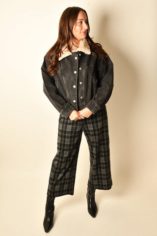 DENIM SHERPA COLLAR JACKET