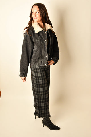 DENIM SHERPA COLLAR JACKET
