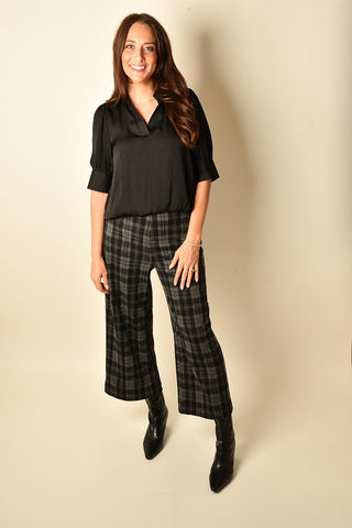 ELOWEN HI LOW BUBBLE HEM BLOUSE