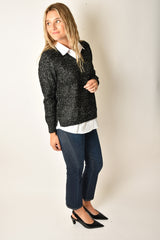 TWO-FER COLLARED SWEATER