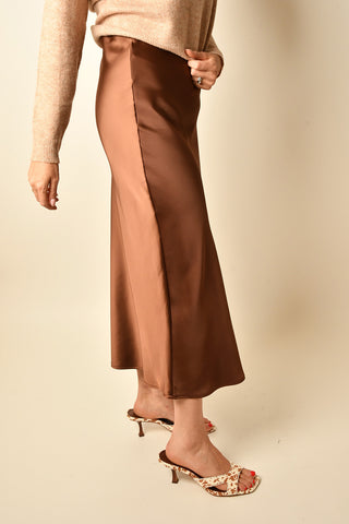 SATIN BIAS CUT SKIRT