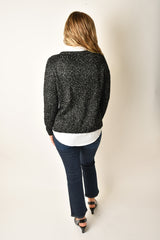 TWO-FER COLLARED SWEATER