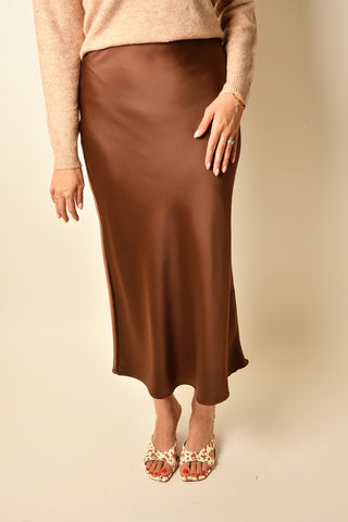 SATIN BIAS CUT SKIRT