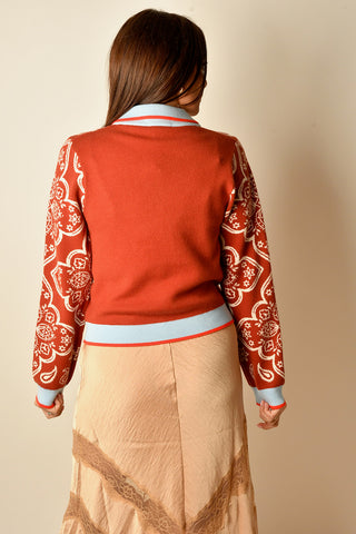 VNECK WESTERN GOLD BUTTON CARDI