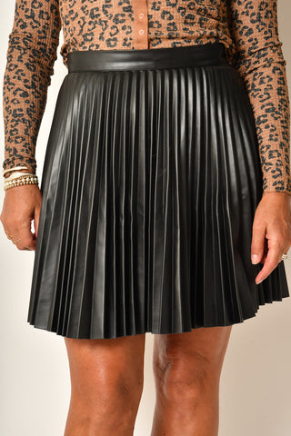 NOUVELLE "LEATHER" PLEAT SKIRT