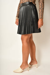 NOUVELLE "LEATHER" PLEAT SKIRT