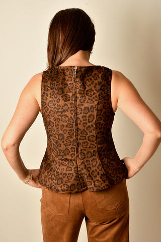 LEOPARD PEPLUM TOP