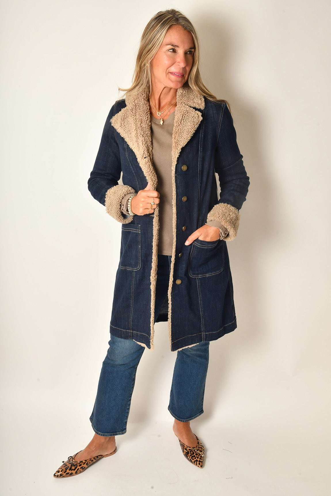 DENIM JACKET WITH SHERPA