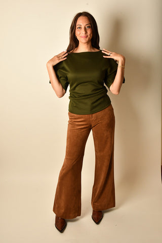 LUNA SOFT SCUBA RUCHED BOATNECK TOP