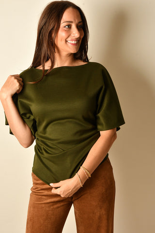 LUNA SOFT SCUBA RUCHED BOATNECK TOP