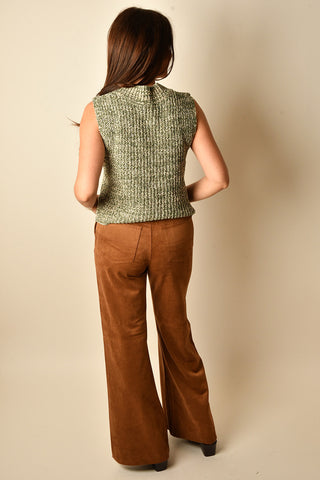 OLIVE V-NECK CHENILLE VEST