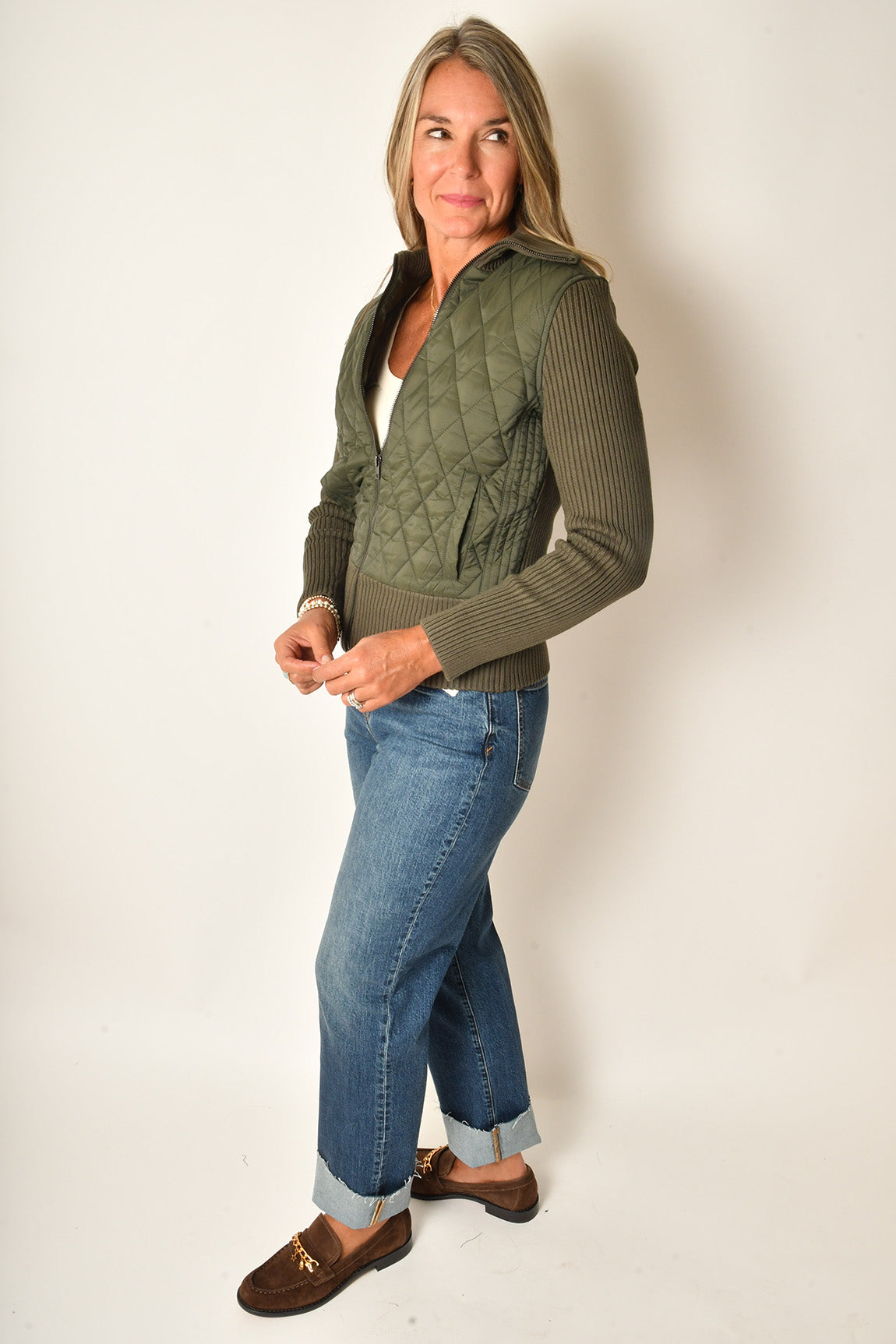 ZIP FRONT SWEATER JACKET