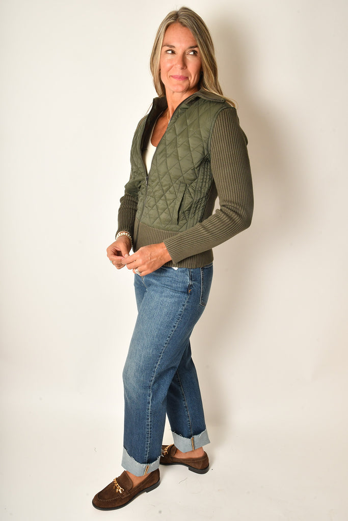 ZIP FRONT SWEATER JACKET