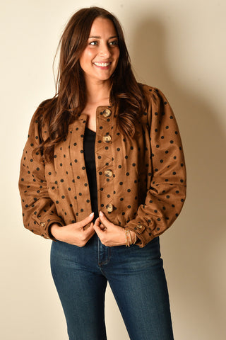BUBBLE HEM POLKA DOT JACKET