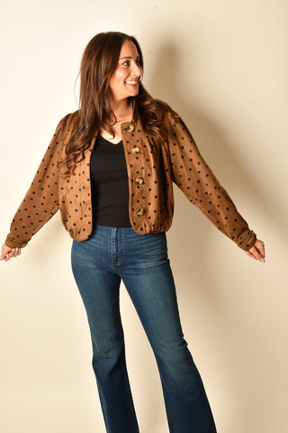 BUBBLE HEM POLKA DOT JACKET