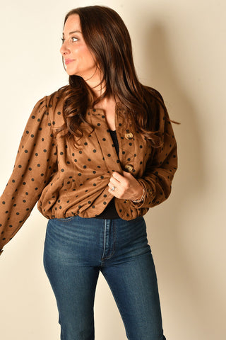 BUBBLE HEM POLKA DOT JACKET