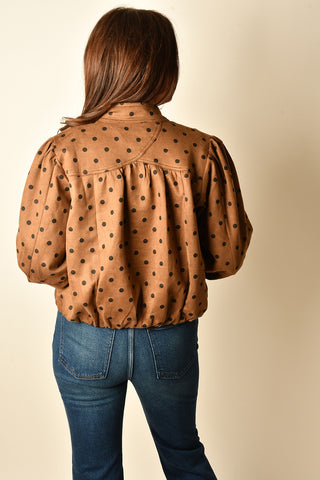 BUBBLE HEM POLKA DOT JACKET