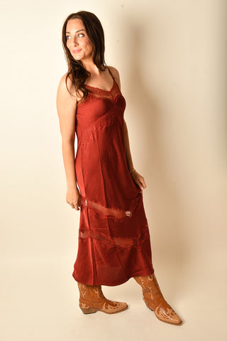 BRUNO LACE INSET MIDI DRESS