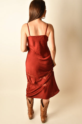 BRUNO LACE INSET MIDI DRESS
