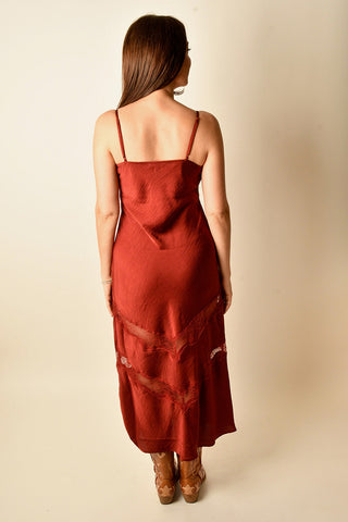 BRUNO LACE INSET MIDI DRESS