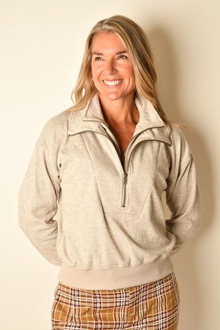 DOUBLE ZIP FUNNEL NECK PULLOVER
