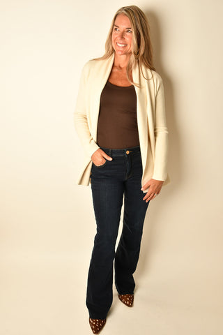 OPEN FRONT KNIT CARDIGAN