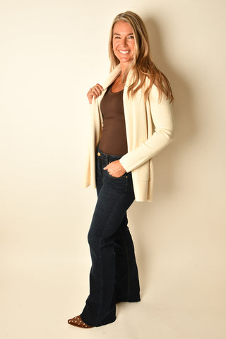 OPEN FRONT KNIT CARDIGAN