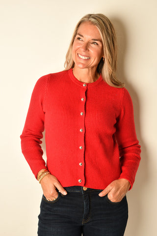SCARLET BUTTON DOWN CARDIGAN