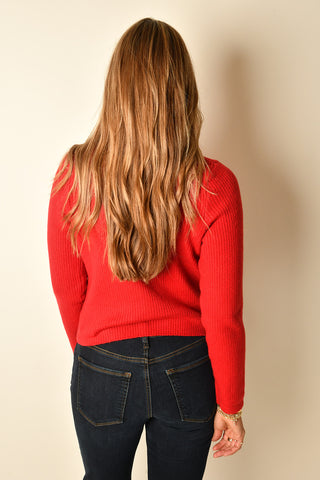 SCARLET BUTTON DOWN CARDIGAN