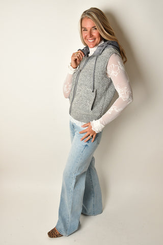 HOODED BOUCLE VEST