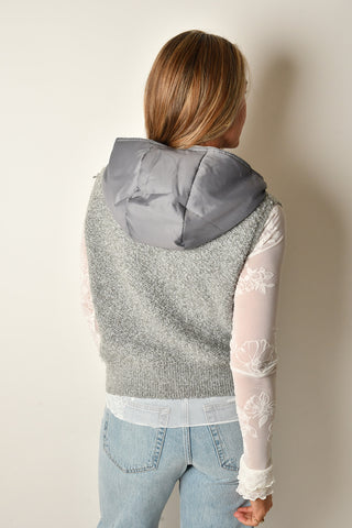 HOODED BOUCLE VEST