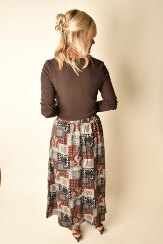 BANDANA A-LINE MAXI SKIRT