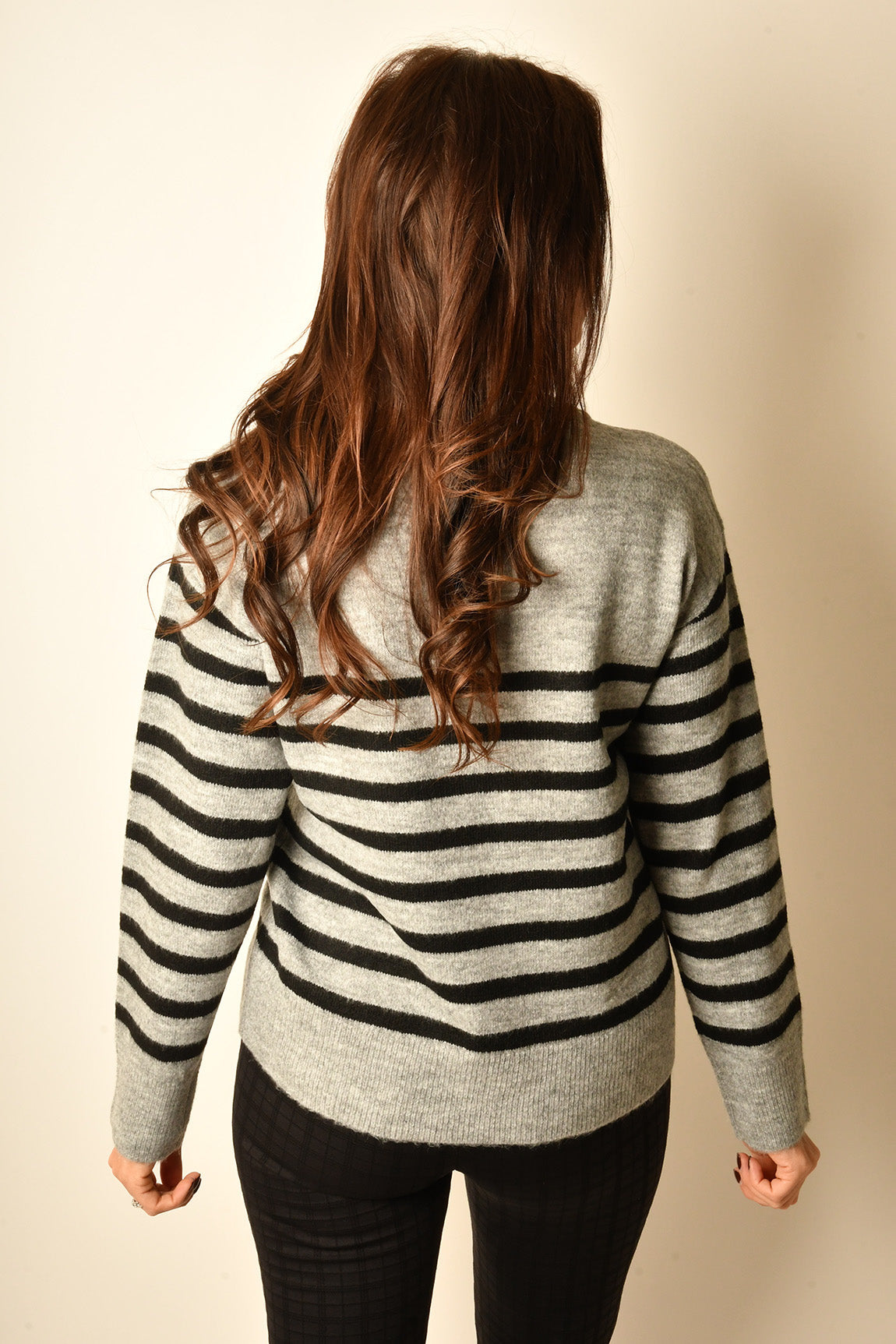STRIPE DROP SHOULDER SWEATER