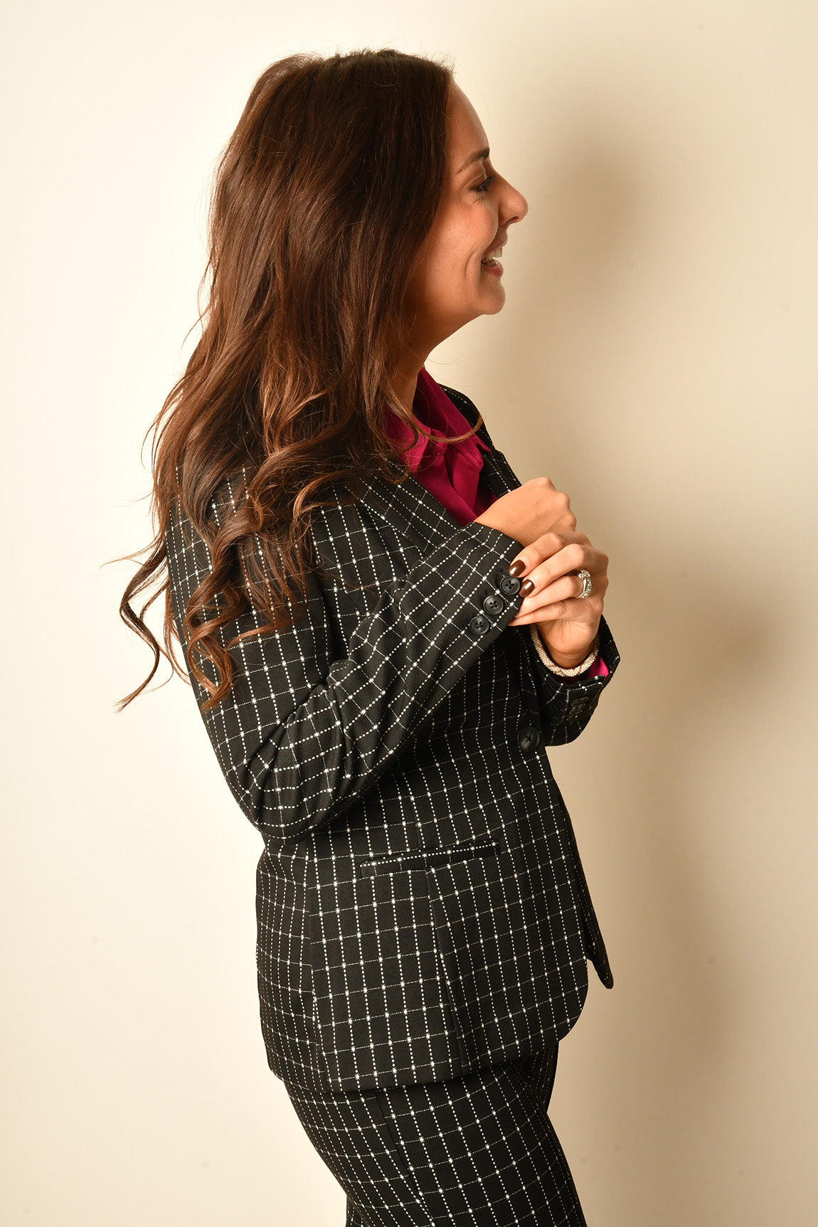 WINDOWPANE FITTED BLAZER