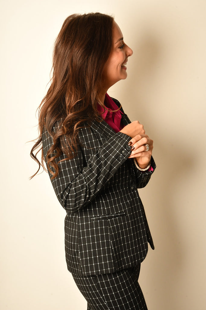WINDOWPANE FITTED BLAZER
