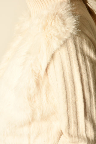 FAUX FUR MIX RIB JACKET