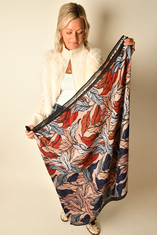 TROPICAL LEAF WRAP SCARF